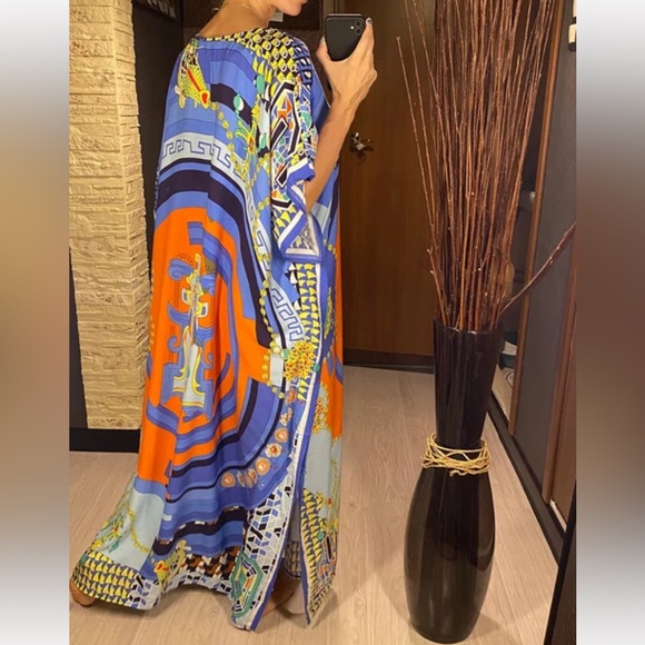 Colorful Kaftan Beach Cover Up Dress - Picture 10 of 14